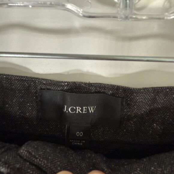 J Crew Pants Women's 00 Grey Skinny Fit Zip Leg Herringbone Print Pockets - Picture 5 of 12